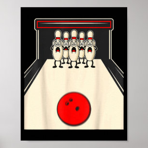 Bowling N Ed Ns Funny Bowler Player Kids Boys Men  Poster