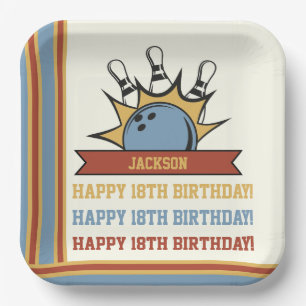 Bowling Name Age Sentiment Birthday Paper Plate