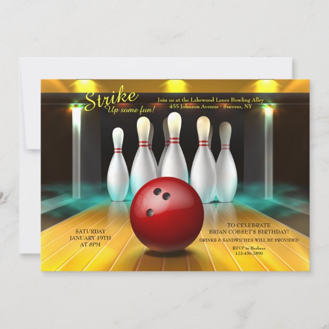 Bowling Night Invitation (Front)