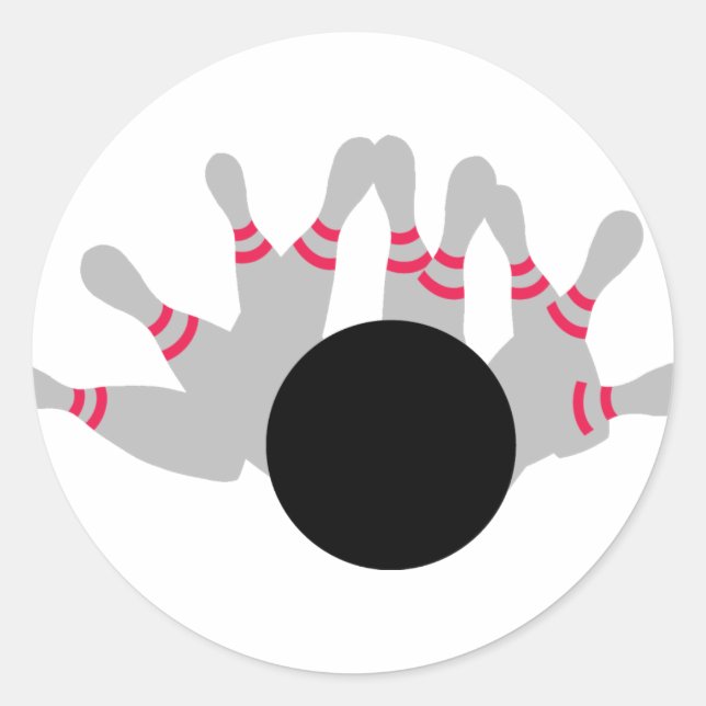Bowling - Ninepins Classic Round Sticker (Front)