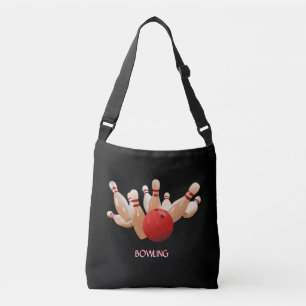 Bowling on black crossbody bag