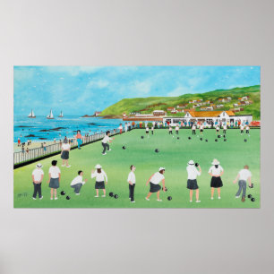 Bowling on Newlyn Green Poster