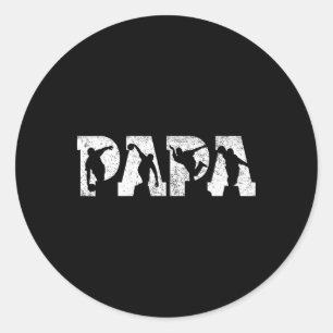 Bowling Papa Bowling Men Father's Day Vintage  Classic Round Sticker