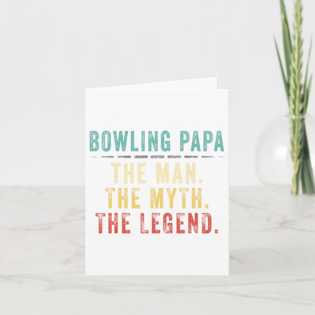 Bowling Papa Fathers Day Gift  Card (Front)