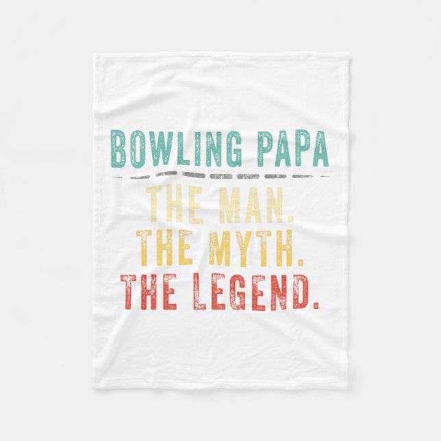 Bowling Papa Fathers Day Gift  Fleece Blanket (Front)
