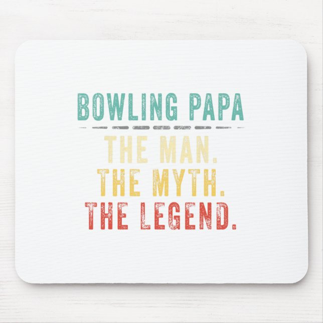 Bowling Papa Fathers Day Gift  Mouse Mat (Front)