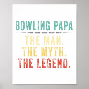 Bowling Papa Fathers Day Gift  Poster