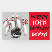 Bowling Party Banner Personalise 3'x5'