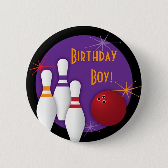 Bowling Party Birthday Button