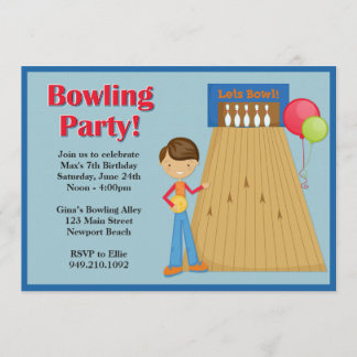 Bowling Party Birthday Invitation