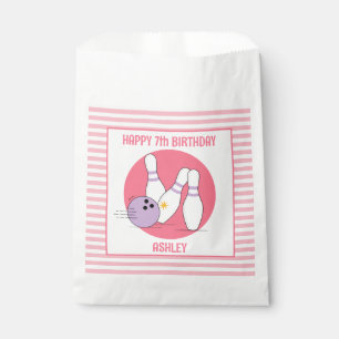 Bowling Party favour bag decor Pink Purple