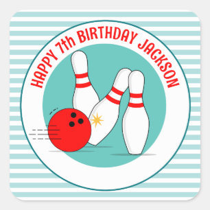 Bowling Party gift sticker favour decoration