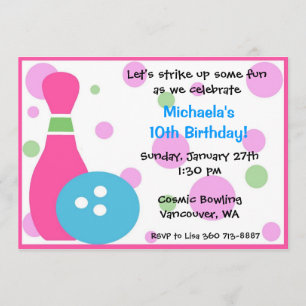 Bowling Party -Girl Invitation