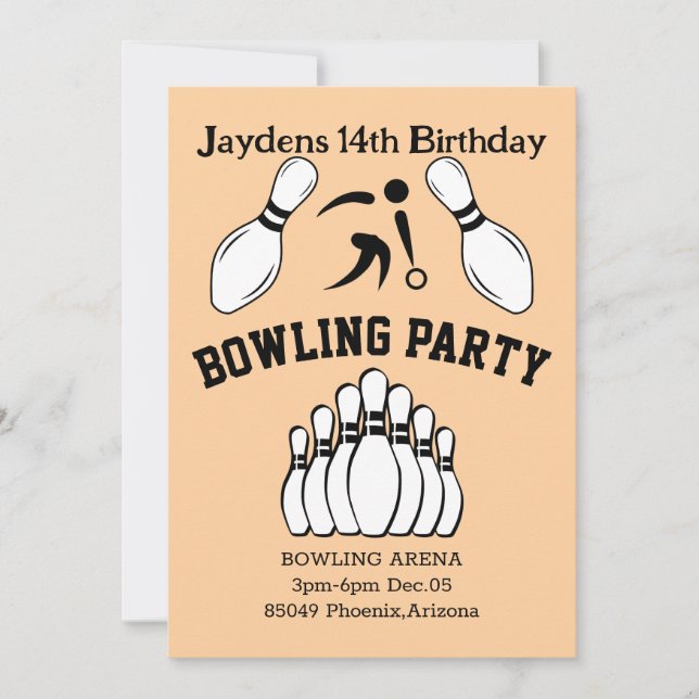 Bowling Party Invitation (Front)
