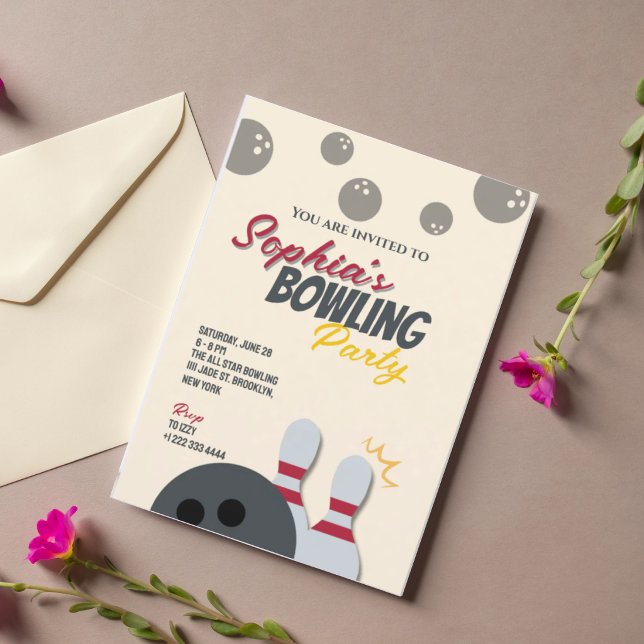 Bowling Party Invitation 6 (Creator Uploaded)