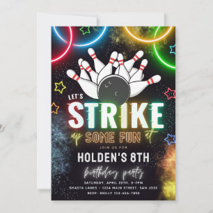 Bowling Party Invitation Bowling Birthday