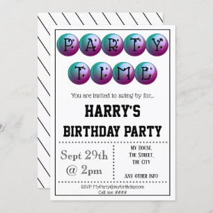Bowling Party Invitation Editable