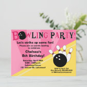 Bowling Party Invitation Girls Bowl Party (Standing Front)
