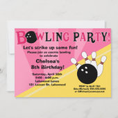 Bowling Party Invitation Girls Bowl Party (Front)