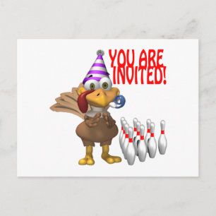 Bowling Party Invitation Postcard