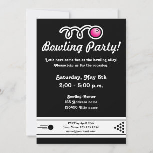 Bowling party invitations