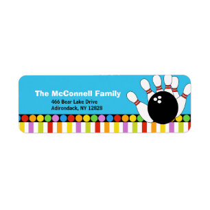 Bowling Party PRINTABLE ADDRESS LABELS