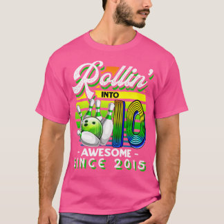 Bowling Party Rollin' 10 Awesome 2015 10Th Birthda T-Shirt