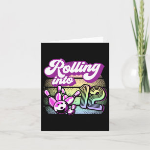 Bowling Party Rolling Into 12 Bowling Birthday Card