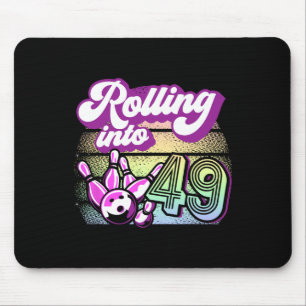 Bowling Party Rolling Into 49 Bowling Birthday Mouse Mat