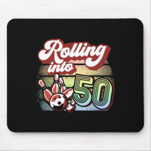 Bowling Party Rolling Into 50 Bowling Birthday Mouse Mat