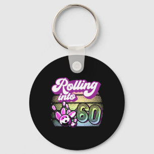 Bowling Party Rolling Into 60 Bowling Birthday Key Ring
