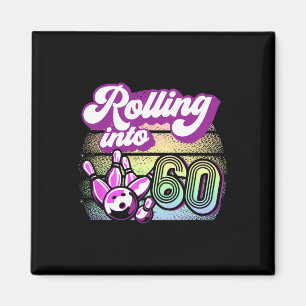 Bowling Party Rolling Into 60 Bowling Birthday Magnet