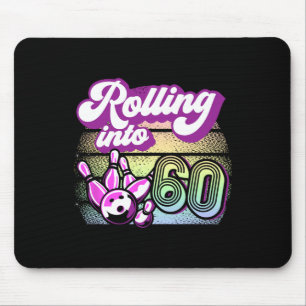 Bowling Party Rolling Into 60 Bowling Birthday Mouse Mat