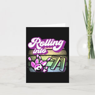 Bowling Party Rolling Into 71 Bowling Birthday Card