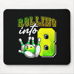 Bowling Party Rolling Into 8 8th Birthday Girls Bo Mouse Mat