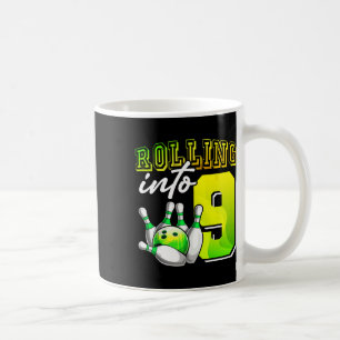 Bowling Party Rolling Into 9 9th Birthday Girls Bo Coffee Mug