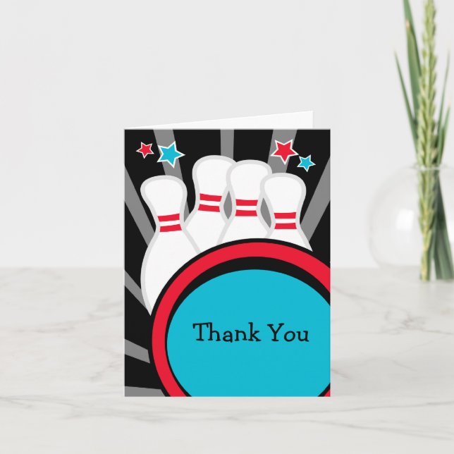 Bowling Party Thank You Card (Front)