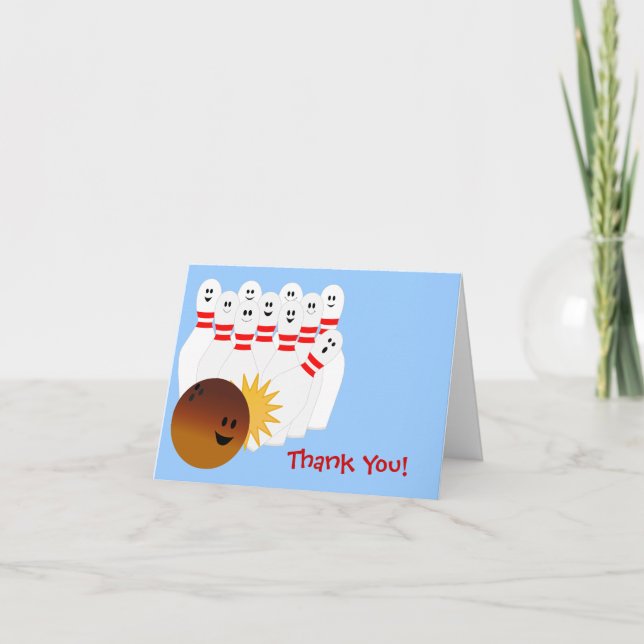 Bowling Party Thank You Note (Front)