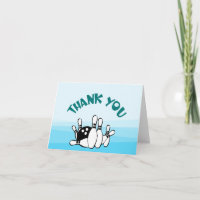 Bowling Party Thank You with Bowling Pins and Ball