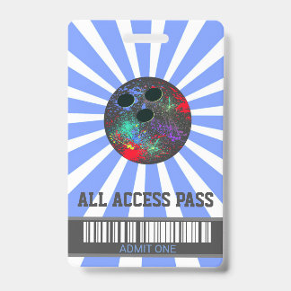 Bowling party, VIP Pass ,Invitation, boys Bowl, ID Badge