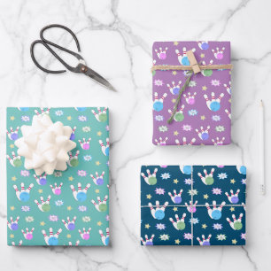 Bowling Pattern Wrapping Paper Sheet