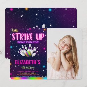 Bowling Photo Invitation