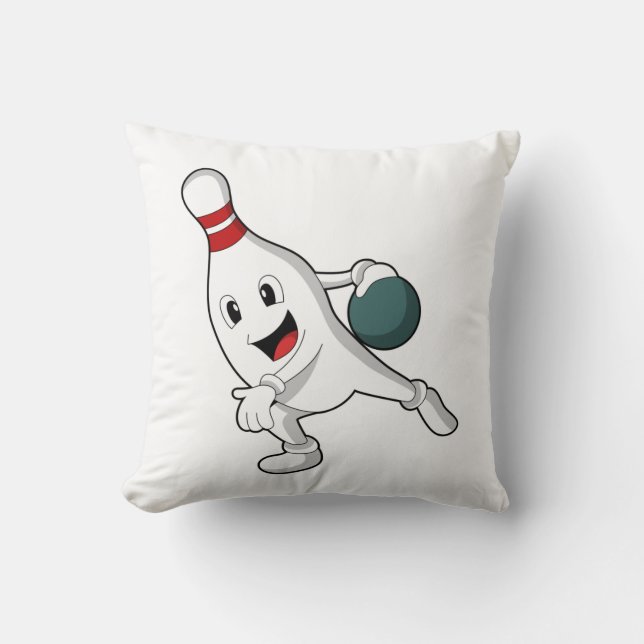 Bowling pin at Bowling with Bowling ball Cushion (Front)