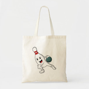 Bowling pin at Bowling with Bowling ball Tote Bag