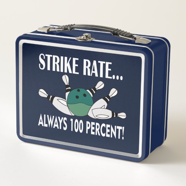 Bowling Pin Ball Strike Team  Metal Lunch Box (Front)