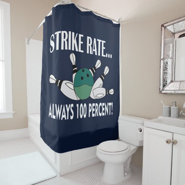 Bowling Pin Ball Strike Team  Shower Curtain (In Situ)