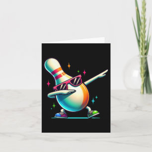 Bowling Pin Dabbing Sungles Bowler Player Kids Boy Card