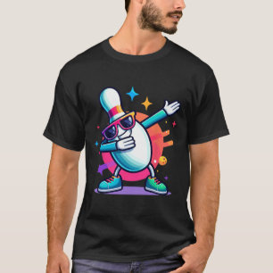 Bowling Pin Dabbing Sungles Bowler Player Kids Boy T-Shirt