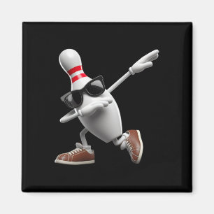 Bowling Pin Dabbing Sungles Bowler Player Kids Men Magnet