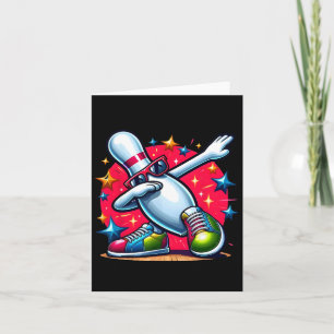 Bowling Pin Dabbing Sungles Bowler Player Men Wome Card